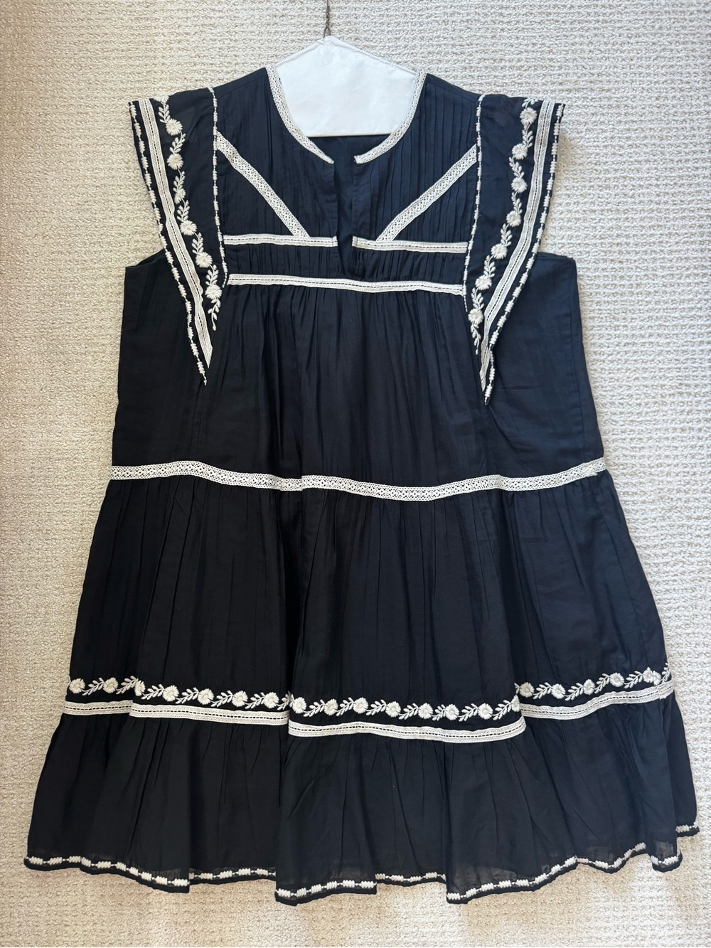 Zara CONTRAST EMBROIDERED DRESS ZW COLLECTION